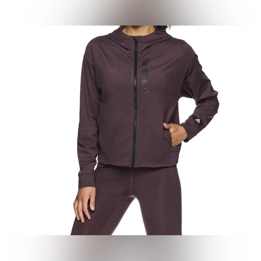 Reebok Women's Flex Cropped Peformance Jacket With Front Pockets, Size L